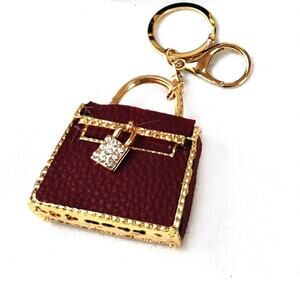 Brown Tote Key Ring Bag Charm